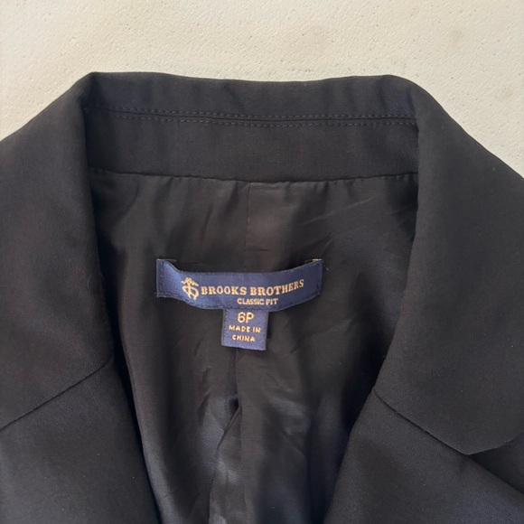 BROOKS BROTHERS Classic Fit Women's Black Wool Blend Blazer Sz 6 P Office Career - Picture 12 of 16